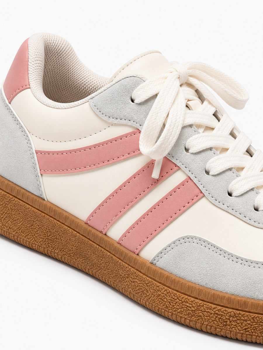 Diane – Baskets femme – Blanc et rose — détail