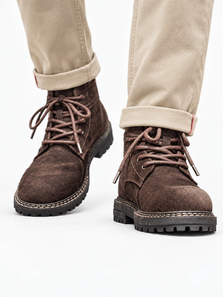 Didier – Bottine désert en cuir marron homme — portée