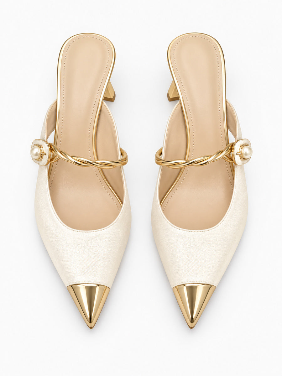 Dora – Mule à bride femme – Blanc — dessus