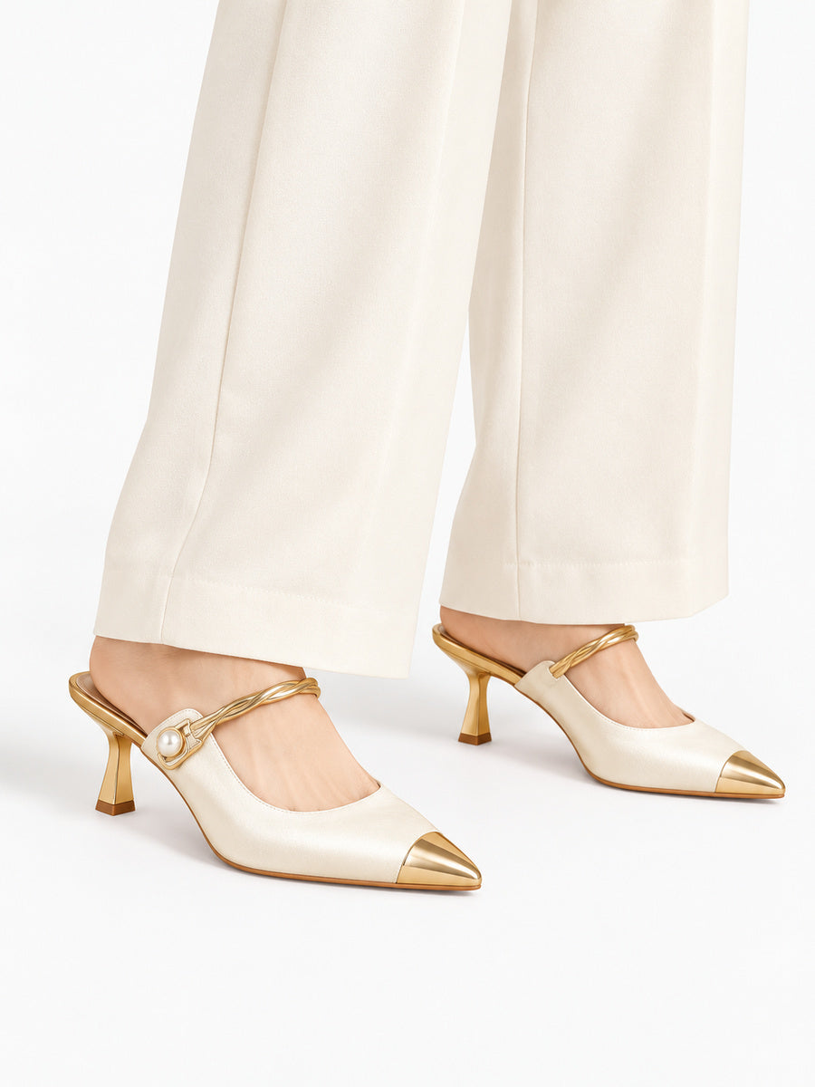 Dora – Mule à bride femme – Blanc — portée