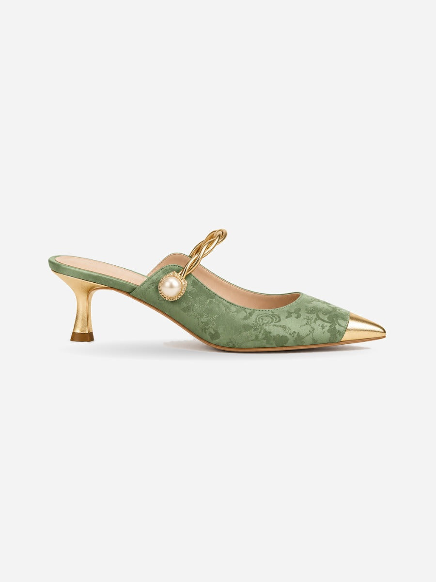 Dora – Mule à bride femme – Vert — profil droit