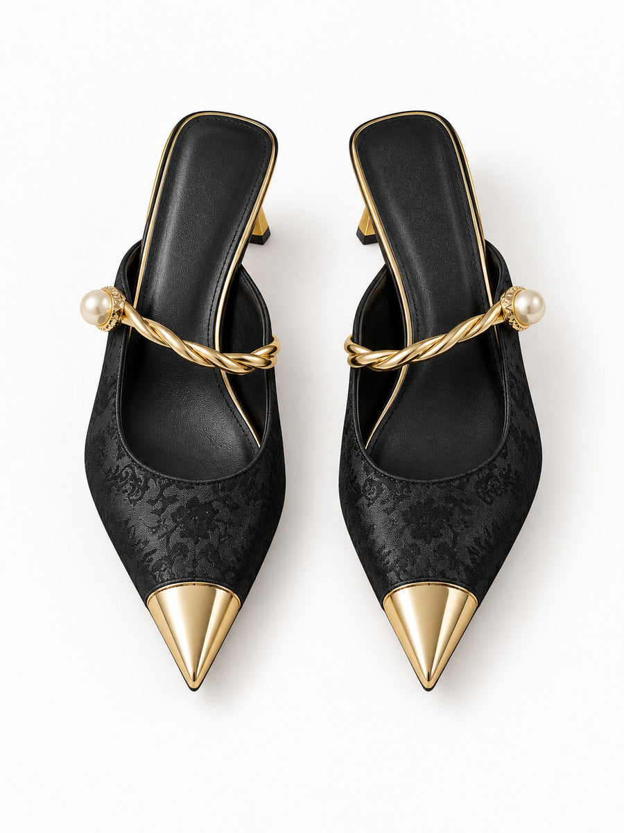 Dora – Mule à bride femme – Noir — dessus