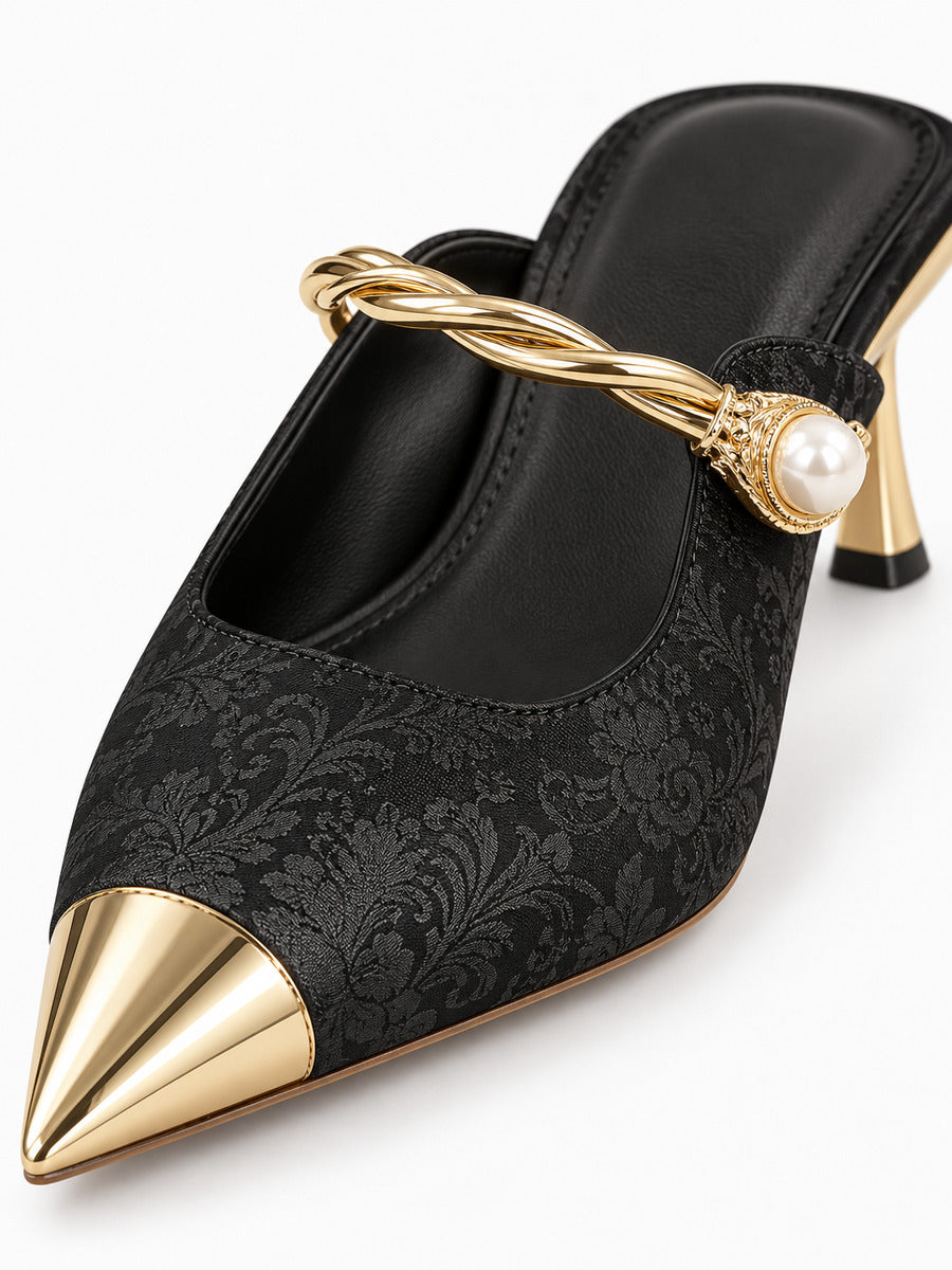 Dora – Mule à bride femme – Noir — détail