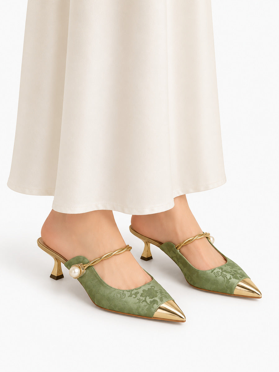 Dora – Mule à bride femme – Vert — portée