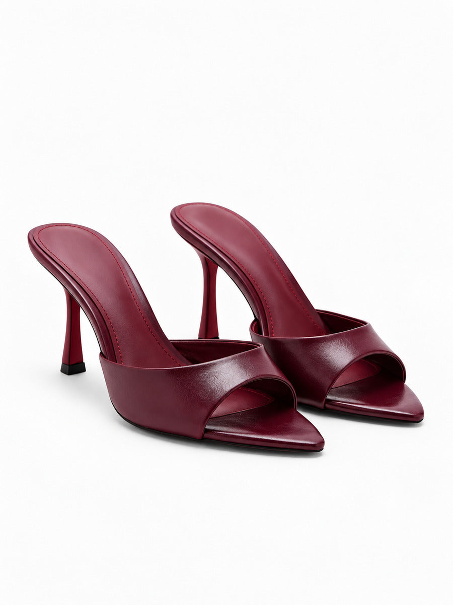Eliane – Mule gladiateur femme – Bordeaux — trois quarts
