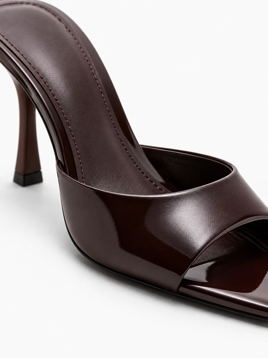 Eliane – Mule gladiateur femme – Marron foncé — détail