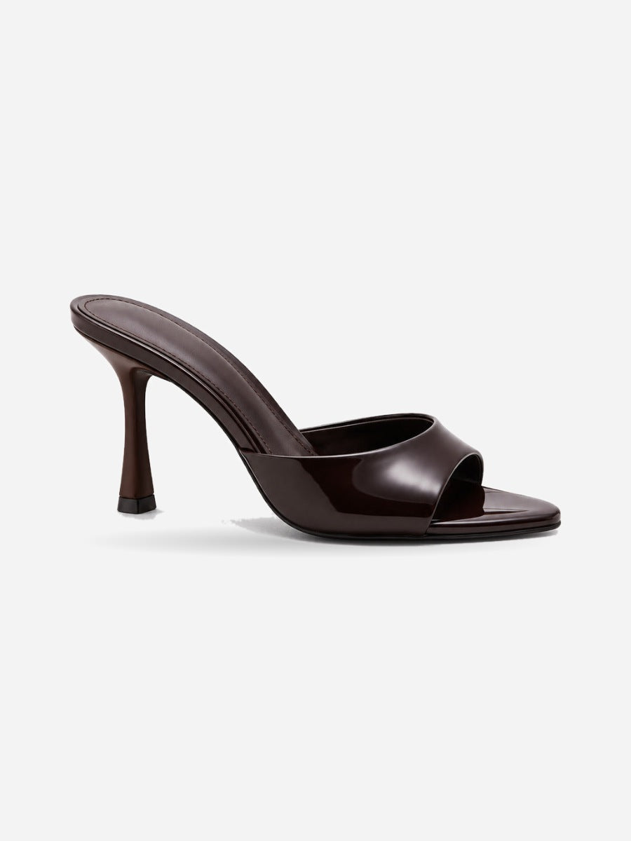 Eliane – Mule gladiateur femme – Marron foncé — profil droit