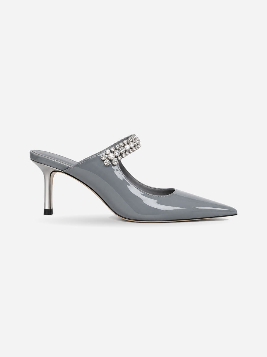Élodie – Escarpin à talon haut et diamant femme – Bleu — profil droit