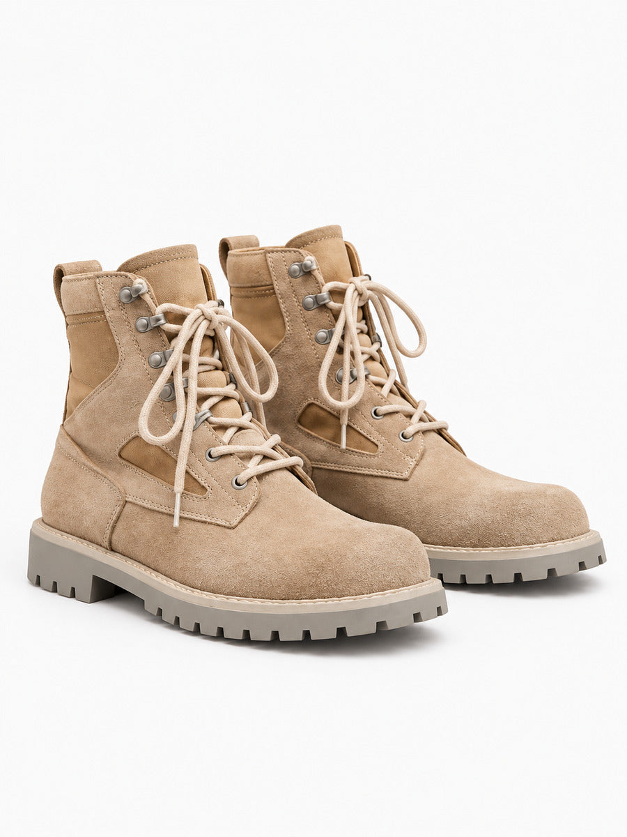 Emmanuel – Bottine désert en daim kaki homme — paire 3/4