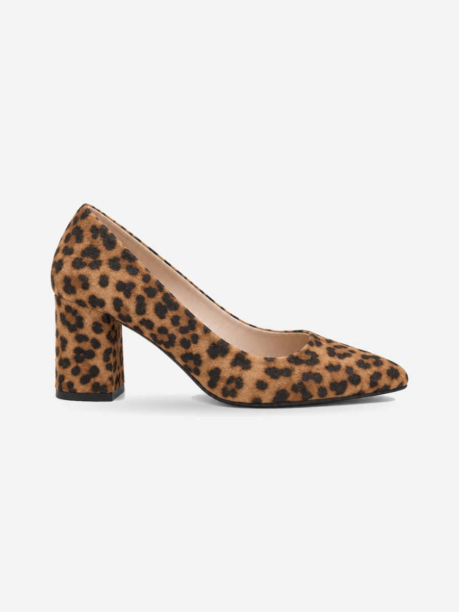 Emmanuelle – Escarpin à talon épais femme – Léopard — profil droit