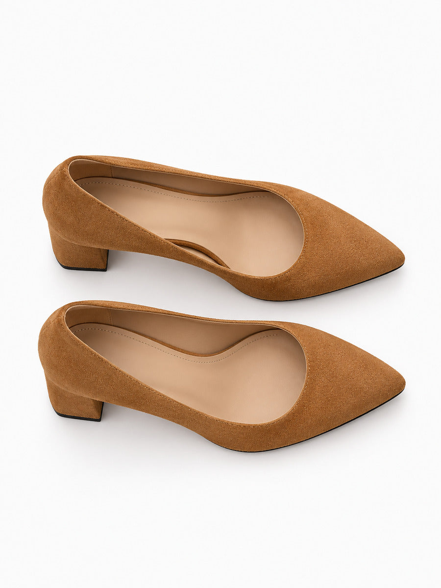 Emmanuelle – Escarpin à talon épais femme – Kaki — dessus