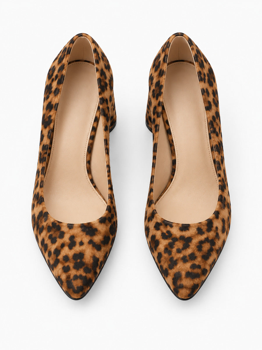 Emmanuelle – Escarpin à talon épais femme – Léopard — dessus