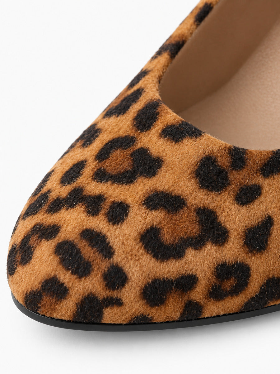 Emmanuelle – Escarpin à talon épais femme – Léopard — détail