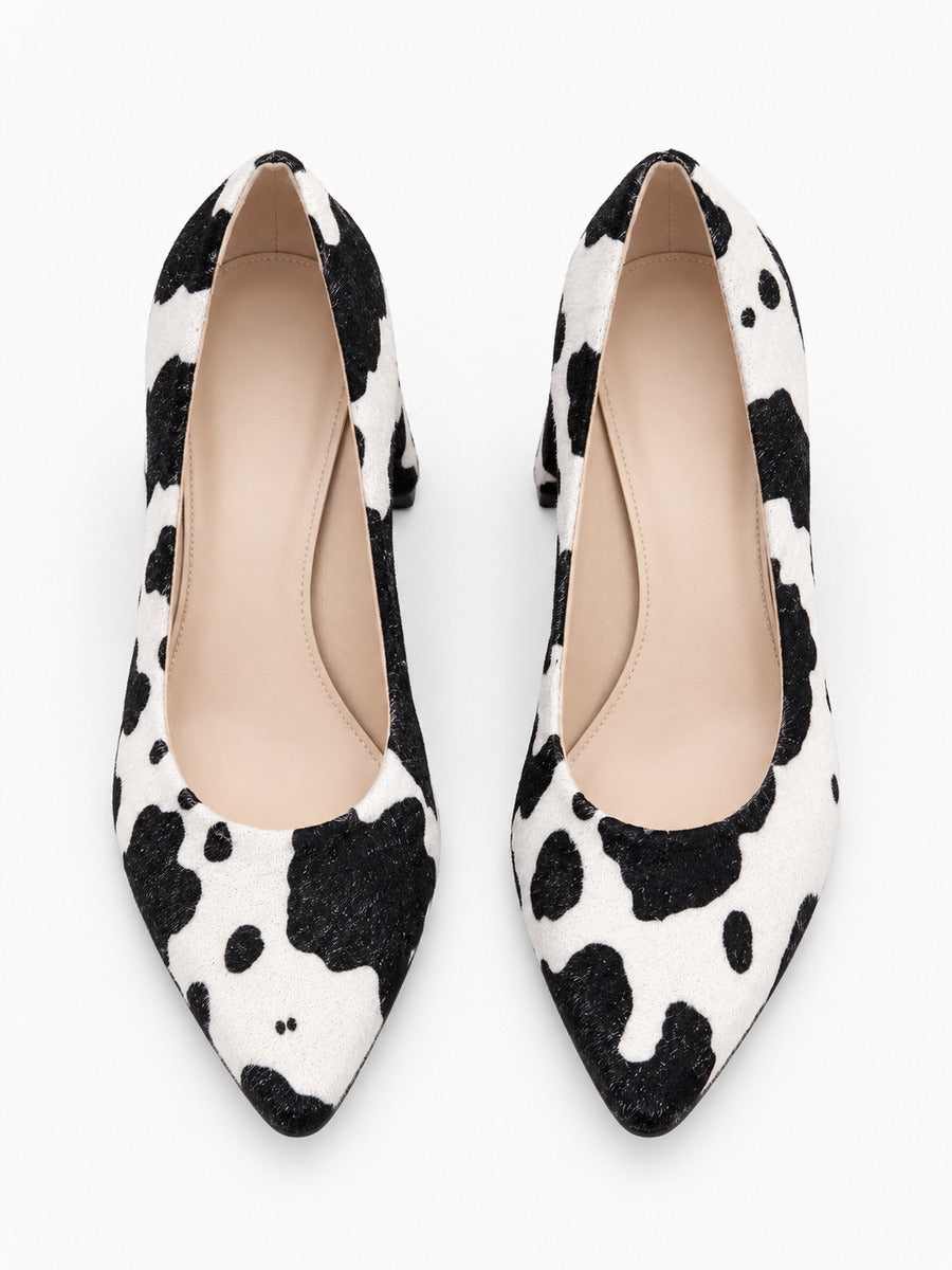 Emmanuelle – Escarpin à talon épais femme – Noir et blanc — dessus