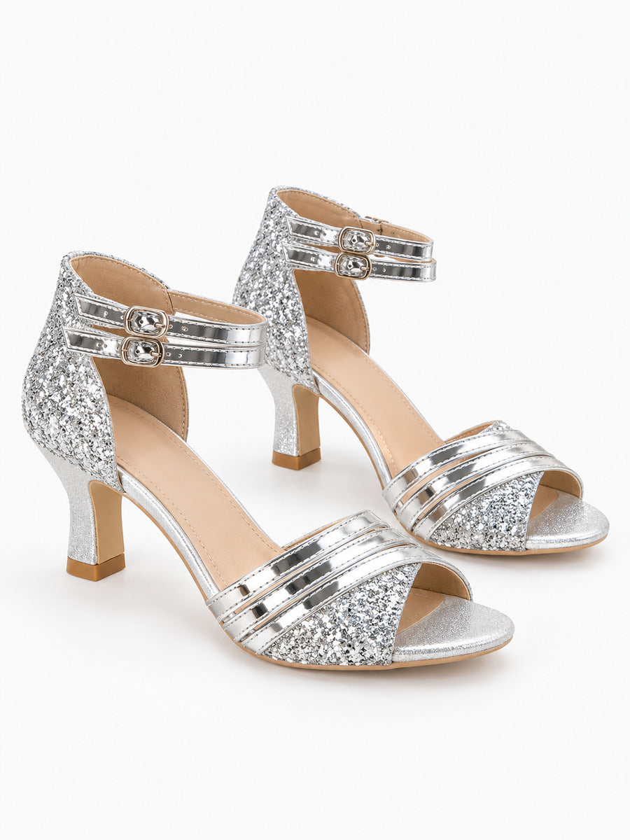 Esmée – Sandale de mariage femme – Argenté — trois quarts