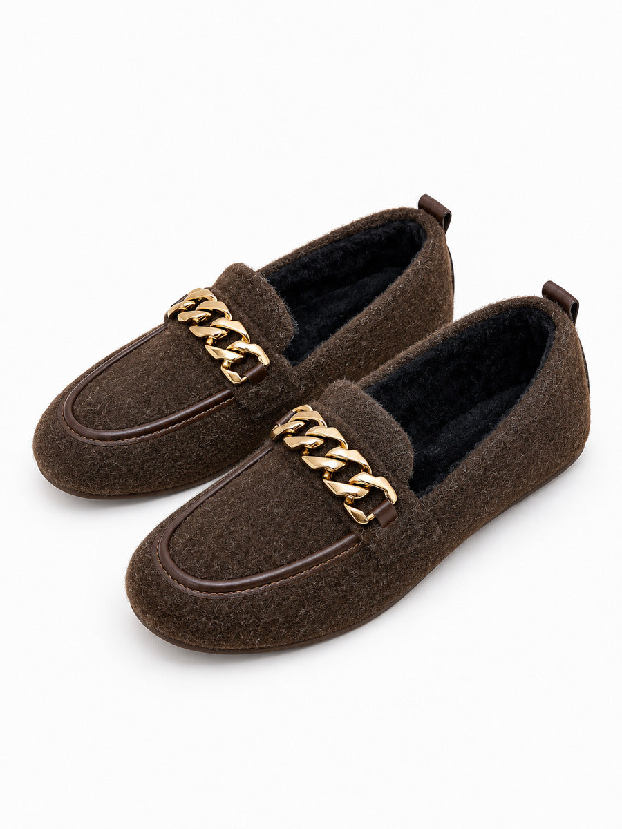 Estelle – Mocassin en daim femme – Marron foncé