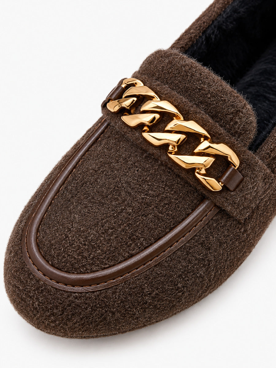 Estelle – Mocassin en daim femme – Marron foncé