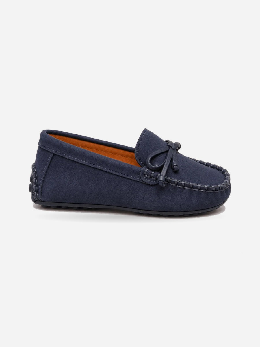 Evan – Mocassin enfant garçon – Bleu marine — profil droit
