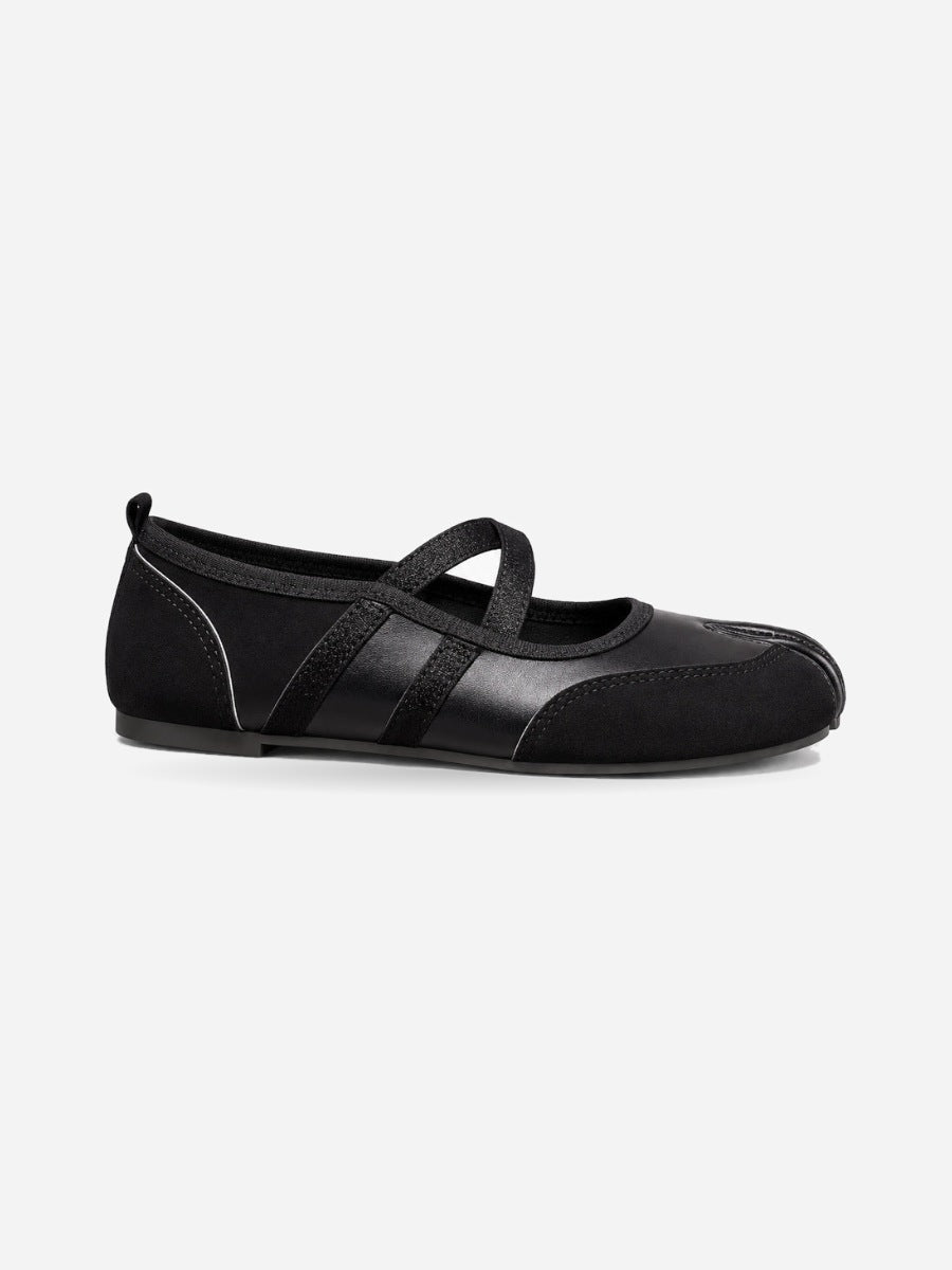 Fabienne – Ballerine Tabi femme – Noir — profil droit