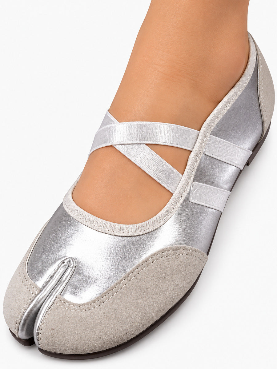 Fabienne – Ballerine Tabi femme – Gris — détail