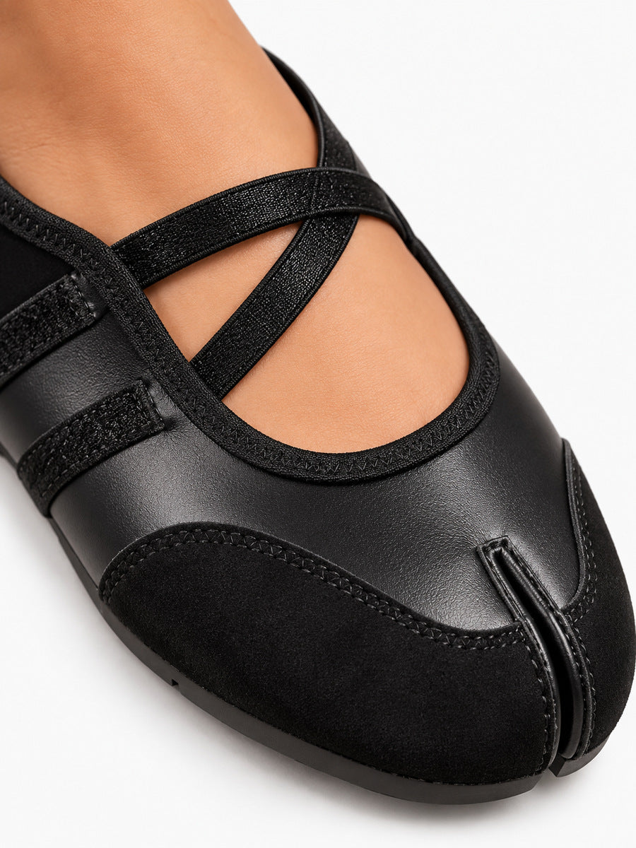 Fabienne – Ballerine Tabi femme – Noir — détail
