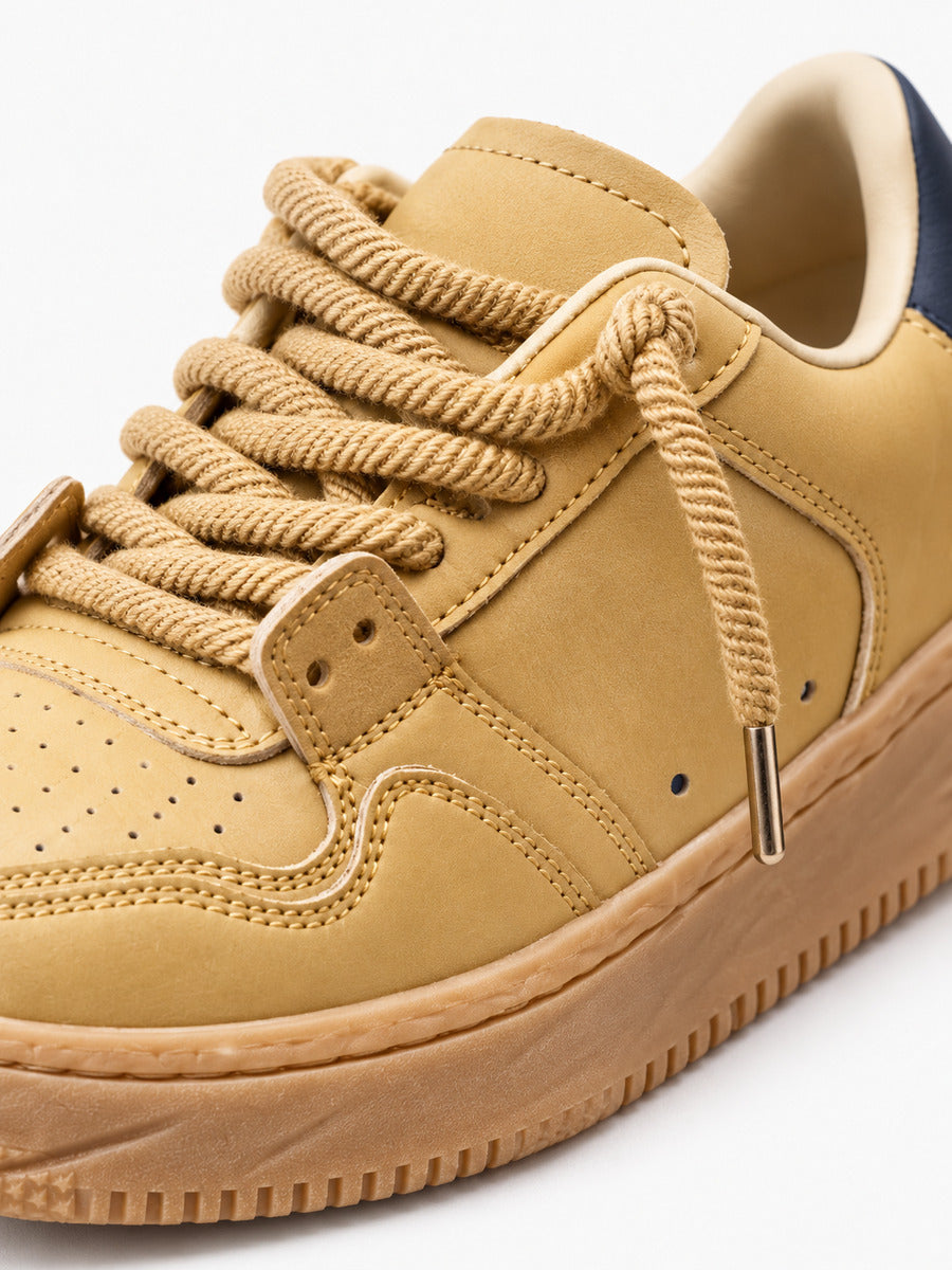 Fabrice – Basket skate jaune homme — détail