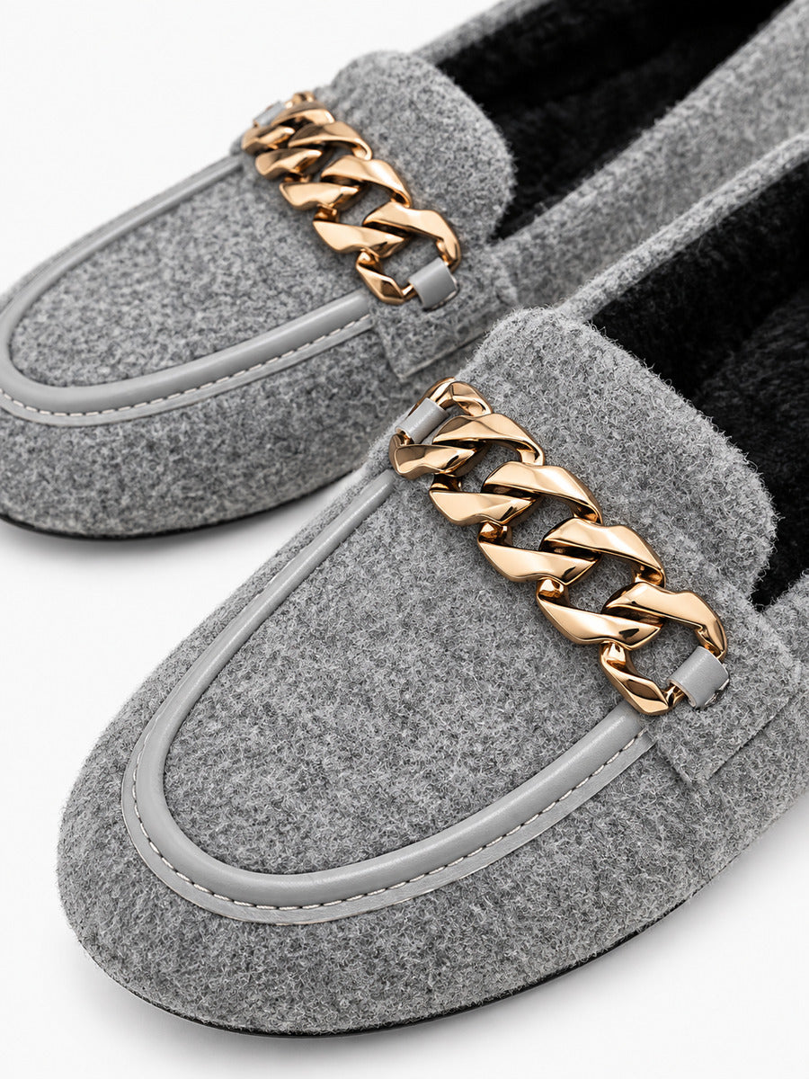 Fantine – Mocassin en daim femme – Gris