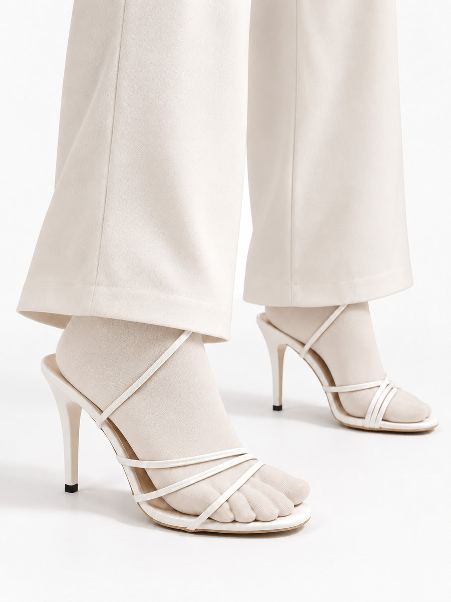 Faustine – Sandale à lanières femme – Blanc — portée