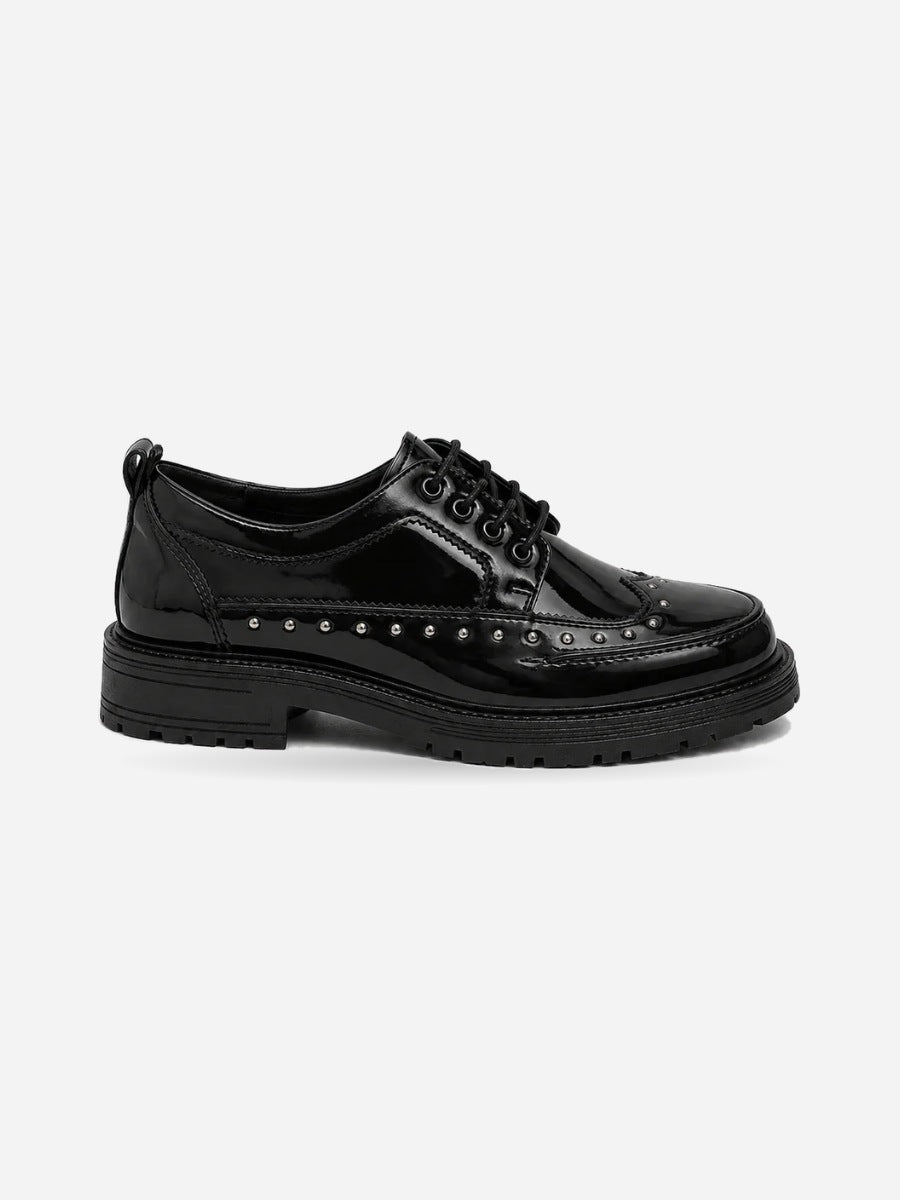 Ferdinand – Chaussure cloutée homme – Noir — profil droit