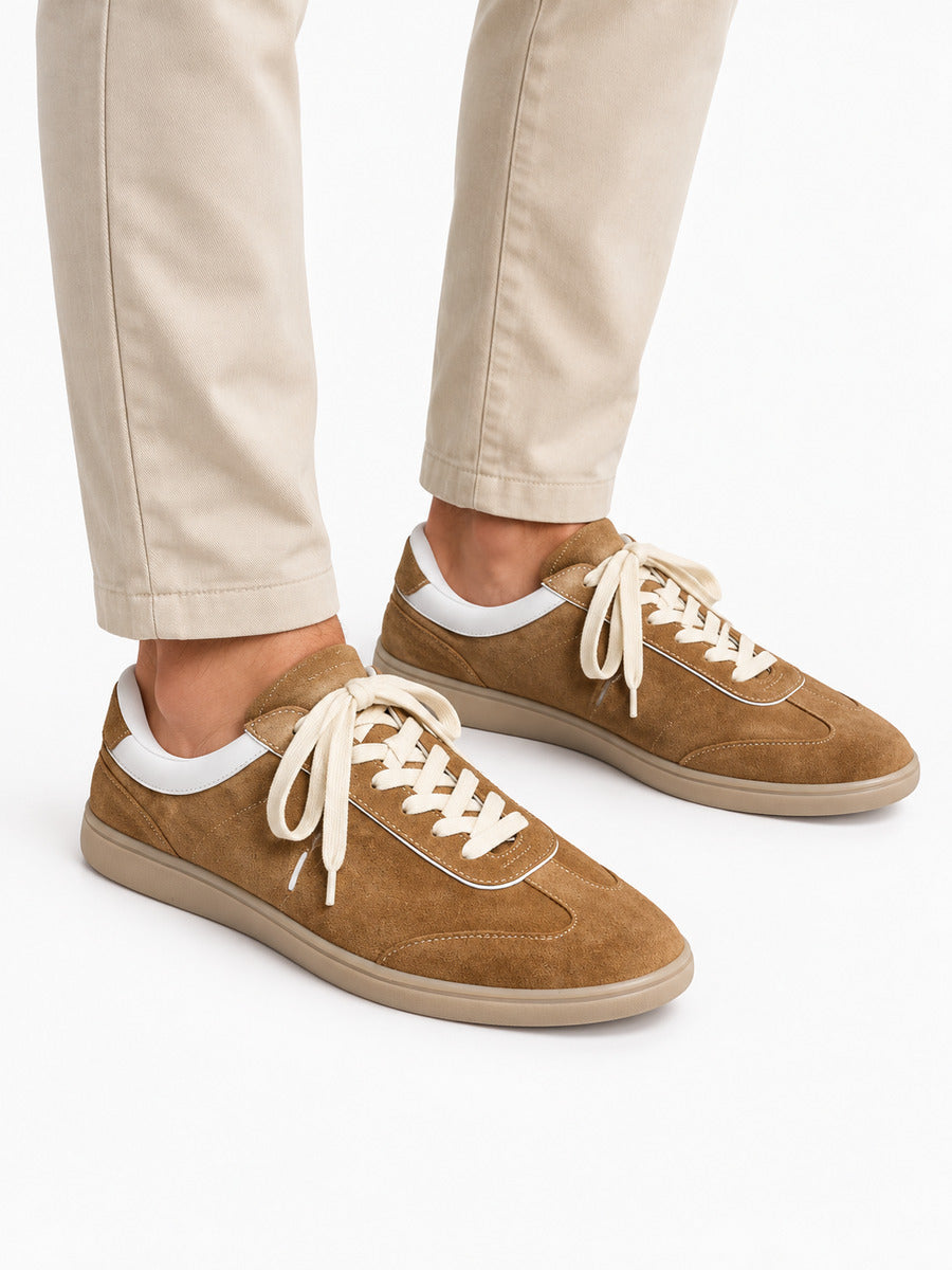 François – Basket en cuir marron homme — portée