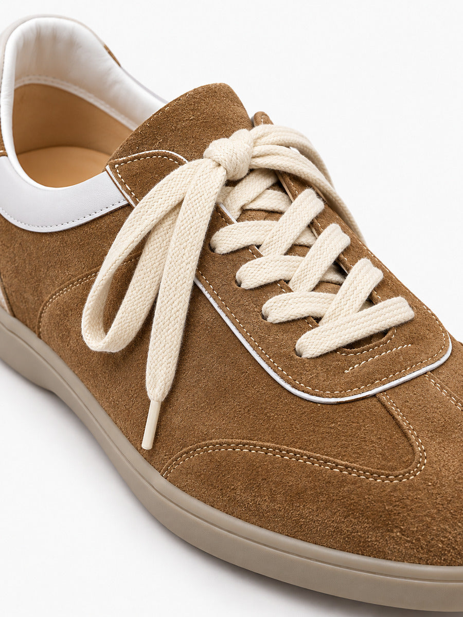 François – Basket en cuir marron homme — détail