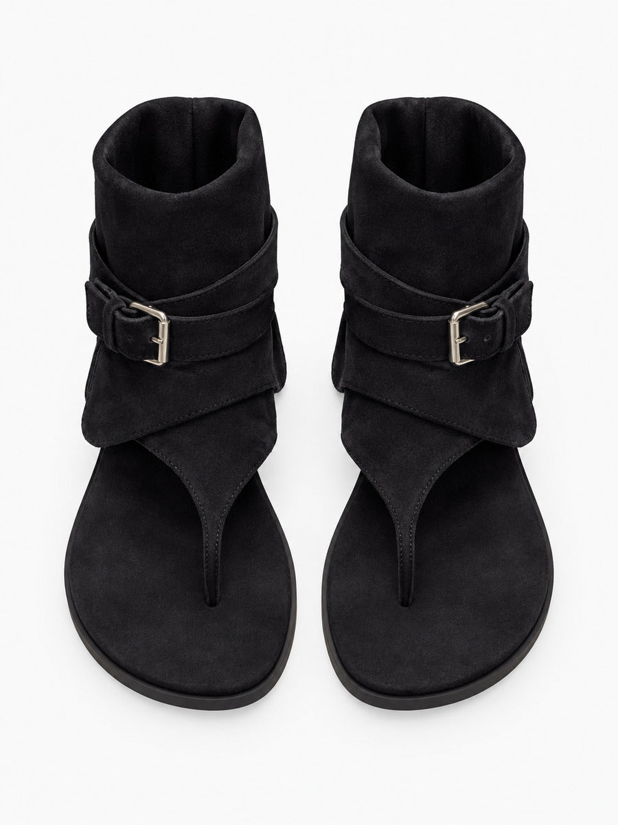 Françoise – Bottine plate femme – Noir — dessus