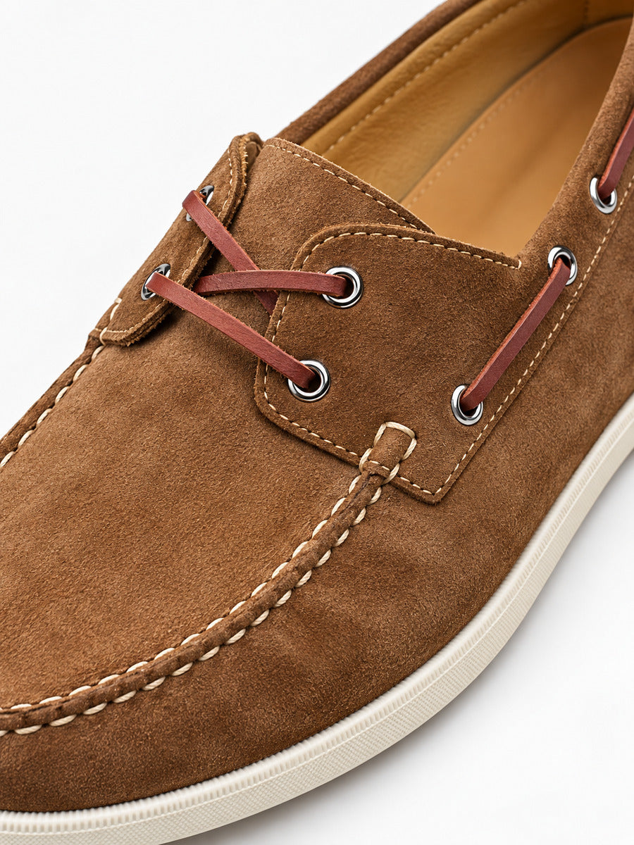 Frédéric – Chaussure bateau marron homme — détail