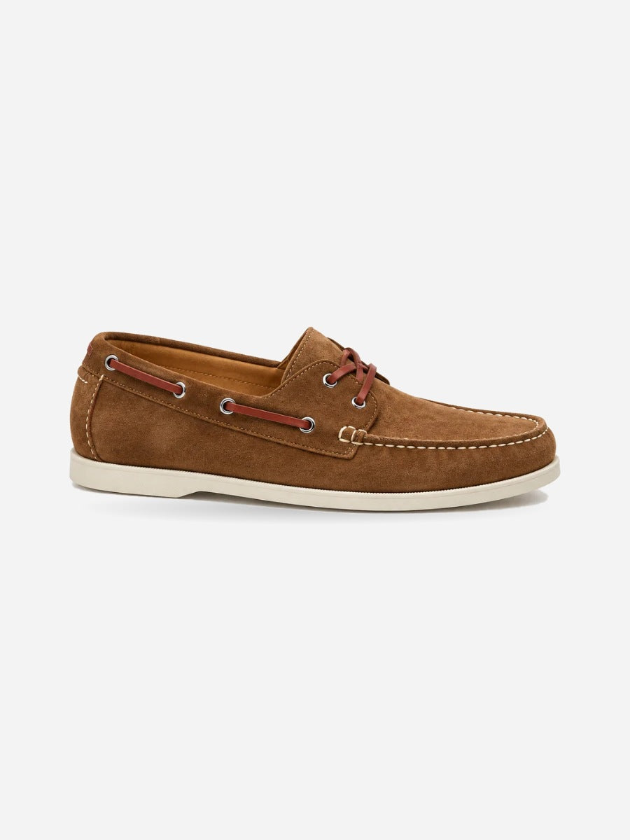 Frédéric – Chaussure bateau marron homme — profil droit