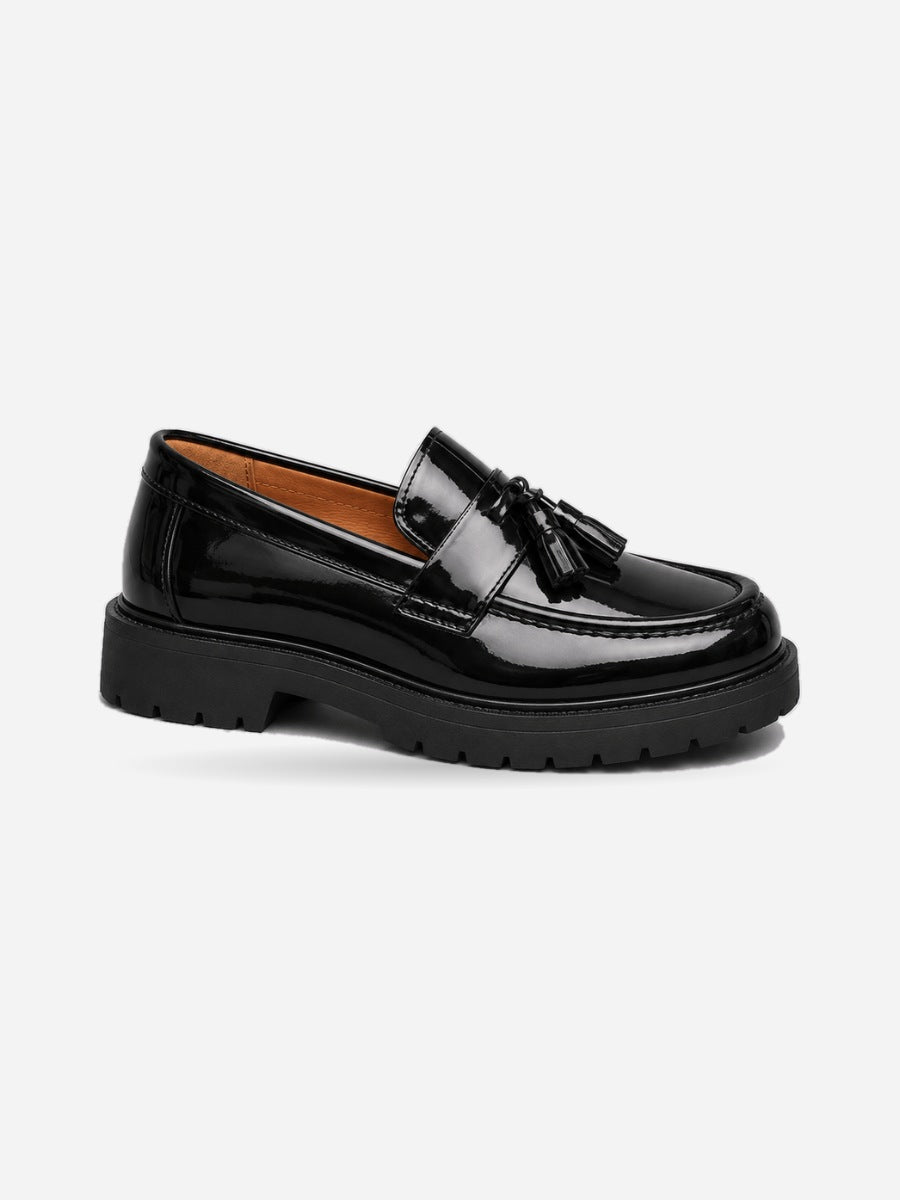 Gabriel – Mocassin à franges homme – Noir — profil droit