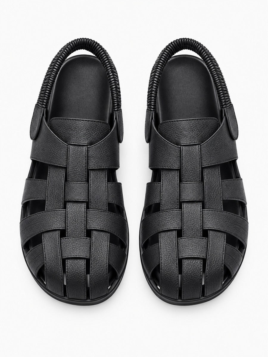 Gabriela – Sandale romaine femme – Noir — dessus