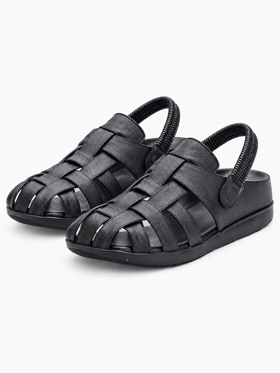 Gabriela – Sandale romaine femme – Noir — trois quarts