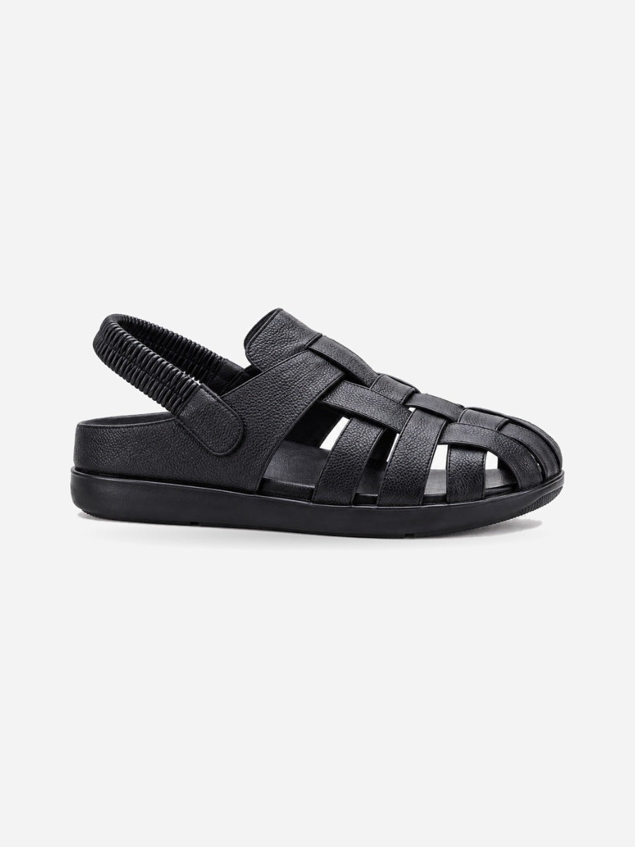 Gabriela – Sandale romaine femme – Noir — profil droit