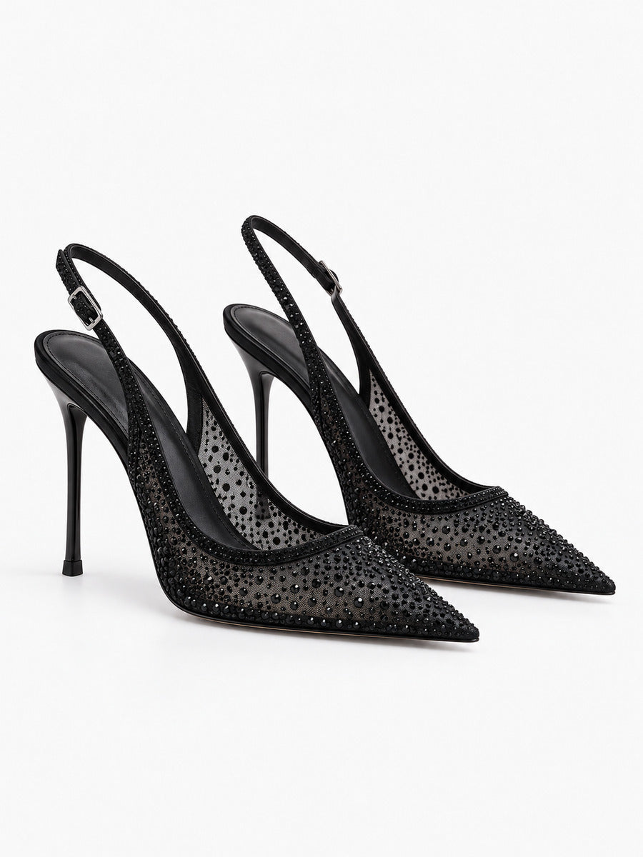 Gabrielle – Sandale à talon épais fleurie femme — paire 3/4