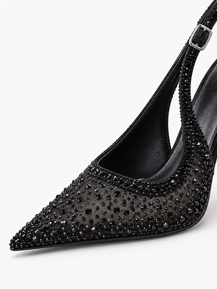 Gabrielle – Sandale à talon épais fleurie femme — détail