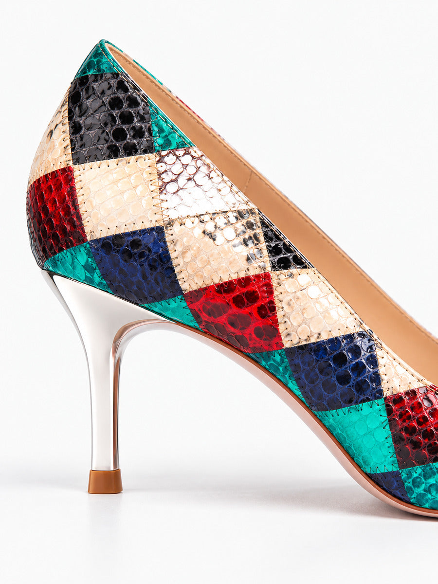 Gaëlle – Escarpin stiletto en cuir pointu femme — détail