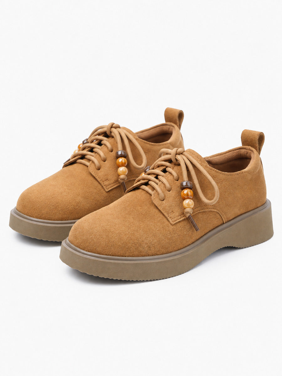 Garance – Mocassin en daim marron femme — paire 3/4