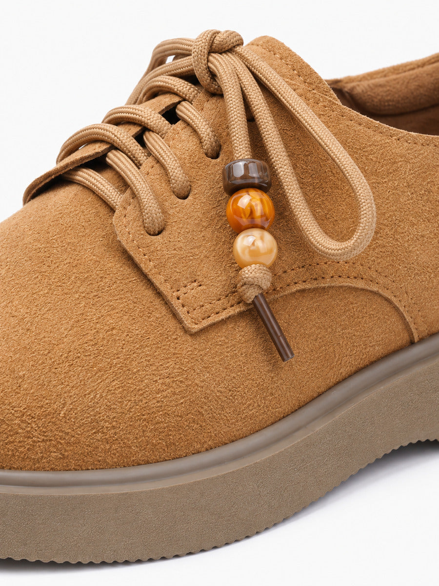 Garance – Mocassin en daim marron femme — détail