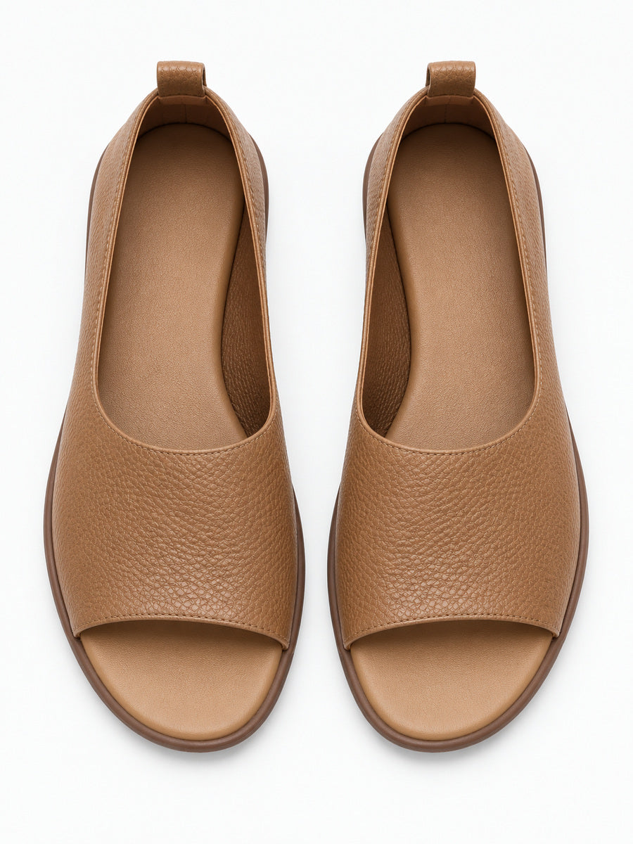 Gemma – Mule en cuir femme – Marron — dessus