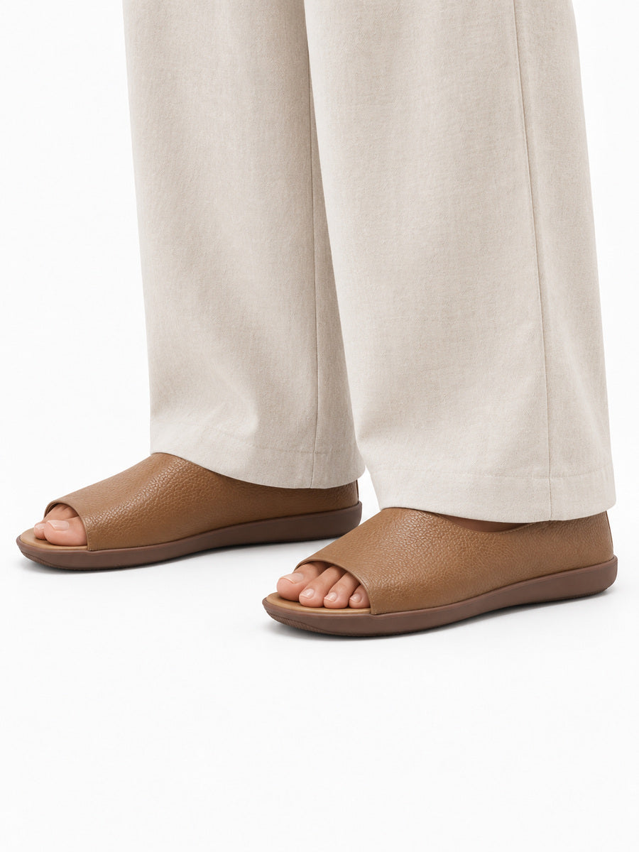 Gemma – Mule en cuir femme – Marron — portée