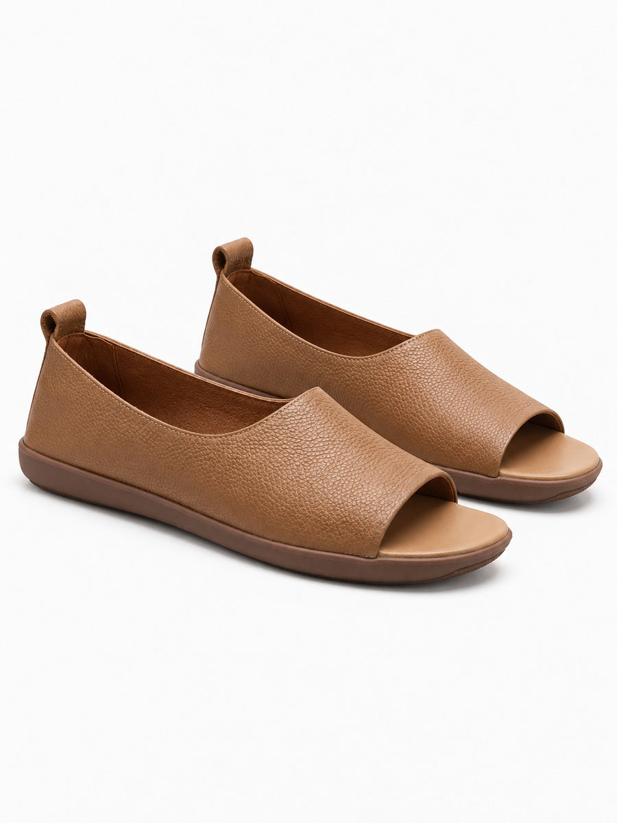 Gemma – Mule en cuir femme – Marron — trois quarts