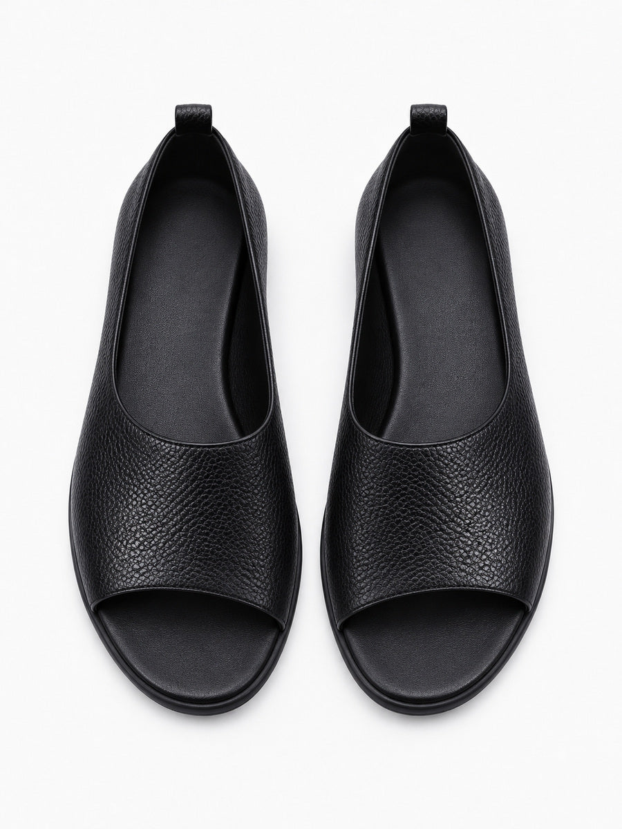 Gemma – Sandale en cuir femme – Noir — dessus