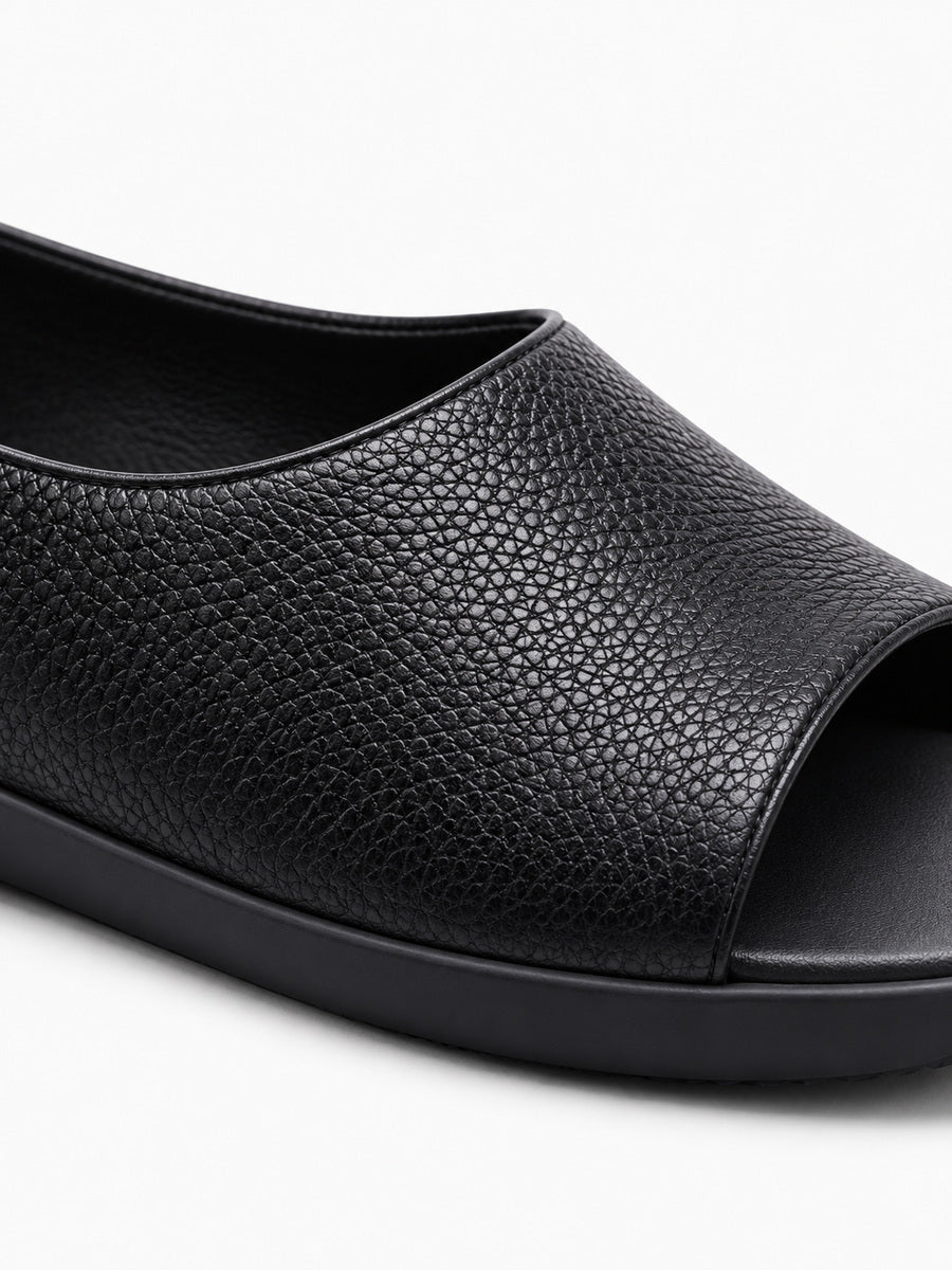 Gemma – Sandale en cuir femme – Noir — détail