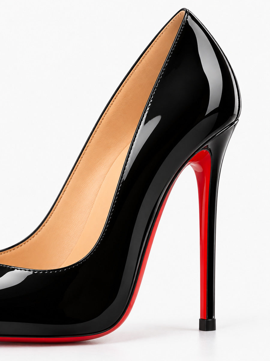 Gina – Escarpin à talon haut femme – Noir — détail
