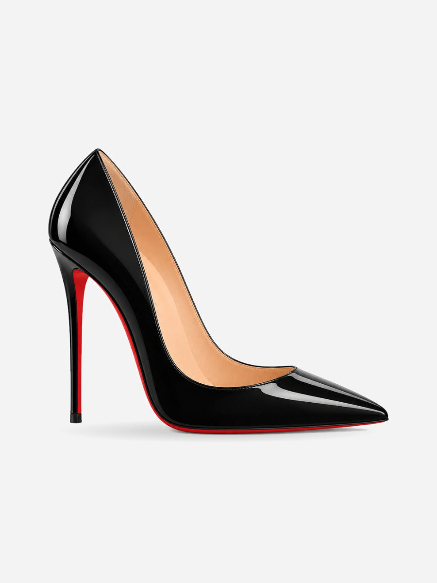 Gina – Escarpin à talon haut femme – Noir — profil droit